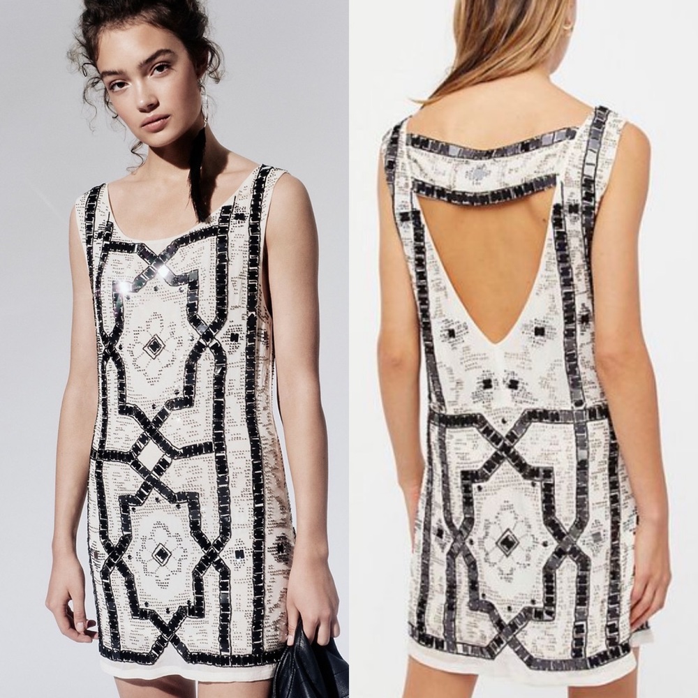 NWT Free People SPEAK EASY Sequins Beads Dress 4